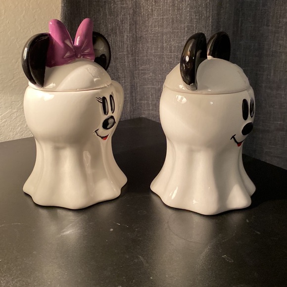 Mickey and Minnie Rare Halloween Ghost Mug Set - Picture 2 of 5